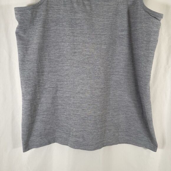 Athleta Tank Top Women's XL Grey Ribbed Scoop Neck Athletic Fitted - Picture 3 of 9